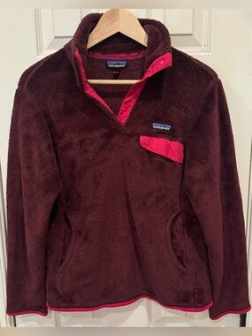 NEW Patagonia re tool snap pullover fleece Oxblood red magenta size M synchilla
